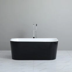 Elivia Back To Wall Bathtub - Matte Black | Ceto