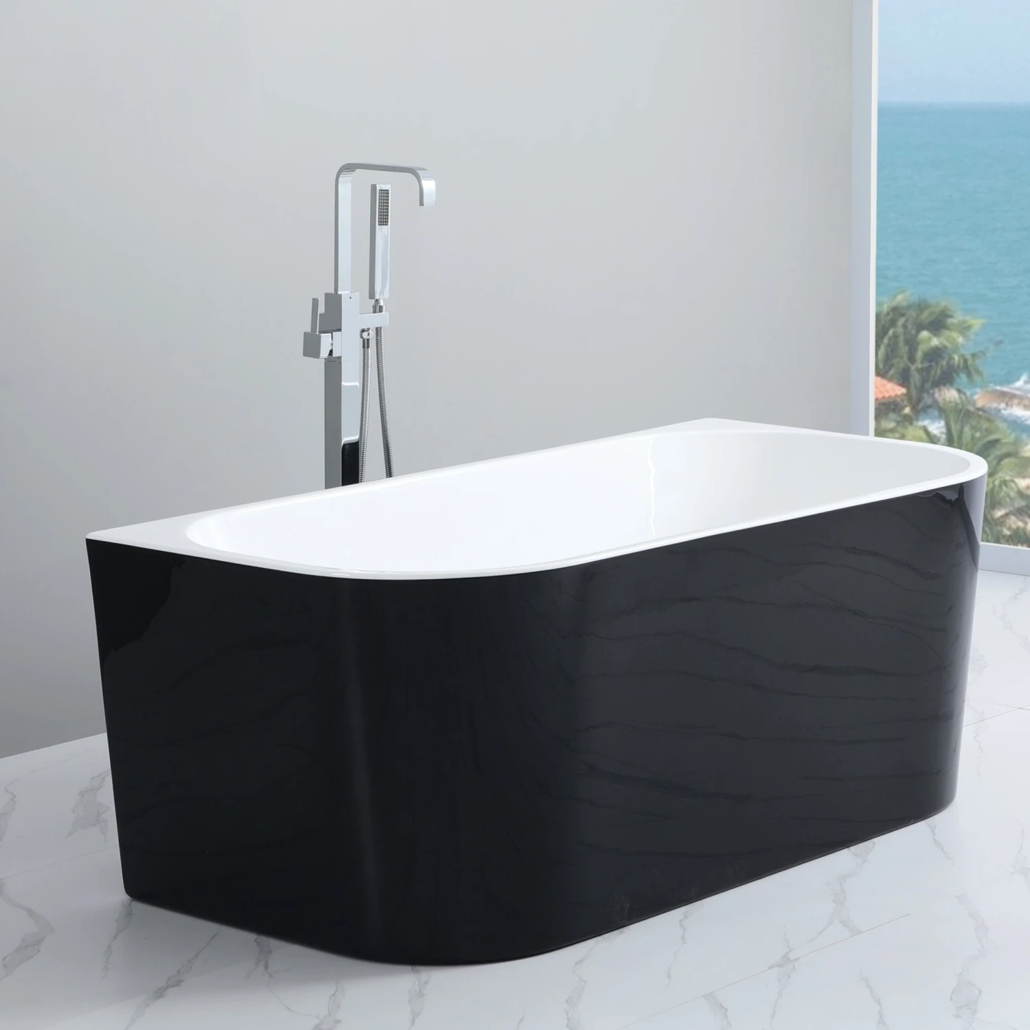 Elivia Back to Wall Bathtub - Matte Black | Ceto Elivia Back To Wall Bathtub - Matte Black | Ceto -HERA Bathware Sales elivia back to wall bathtub matte black ceto1500mmmatte blackbathtubkdk bathware 445700