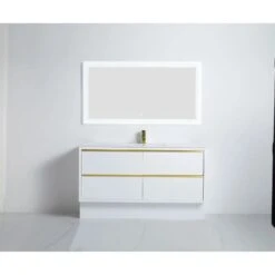 Erica Gloss White Bathroom Vanity With Long Drawers Handle - 600/750/900/1200/1500mm