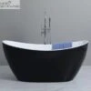 Evie Free Standing Bathtub - Matte Black | Ceto -HERA Bathware Sales evie free standing bathtub matte black1500mmmatte blackbathtubkdk bathware 931685
