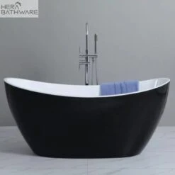 Evie Free Standing Bathtub - Matte Black | Ceto