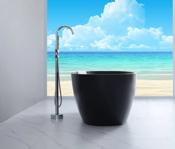 Stella Free Standing Bathtub - Matte Black Stella Free Standing Bathtub - Matte Black -HERA Bathware Sales evis free standing bathtub matte black1500mmmatte blackfreestanding bathskdk bathware 126595