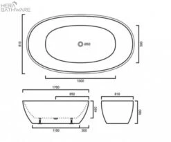 Stella Free Standing Bathtub - Matte Black 8 Stella Free Standing Bathtub - Matte Black -HERA Bathware Sales evis free standing bathtub matte black1500mmmatte blackfreestanding bathskdk bathware 692148