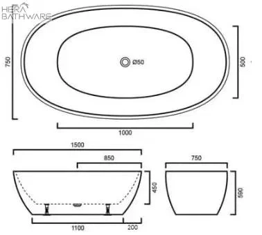 Stella Free Standing Bathtub - Matte Black Stella Free Standing Bathtub - Matte Black -HERA Bathware Sales evis free standing bathtub matte black1500mmmatte blackfreestanding bathskdk bathware 851088