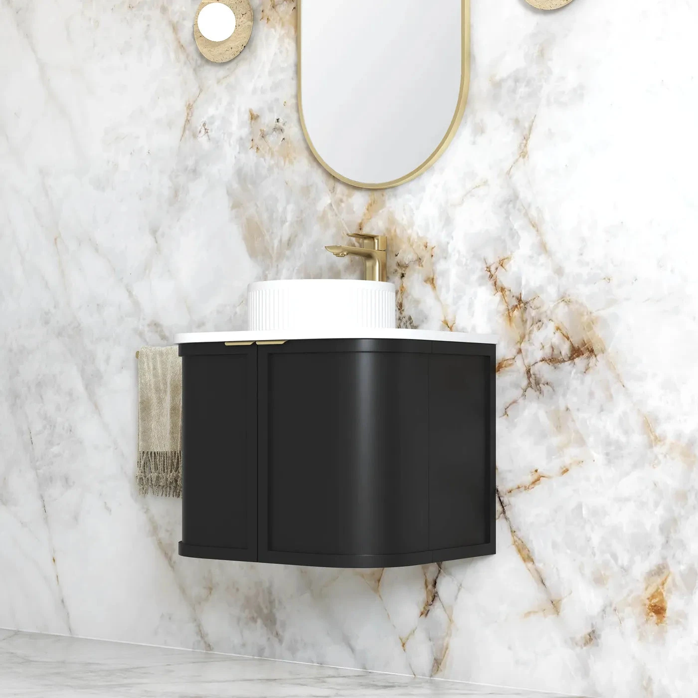 Hampshire 600-1800mm Satin Black Wall Hung Vanity Hampshire 600-1800mm Satin Black Wall Hung Vanity -HERA Bathware Sales