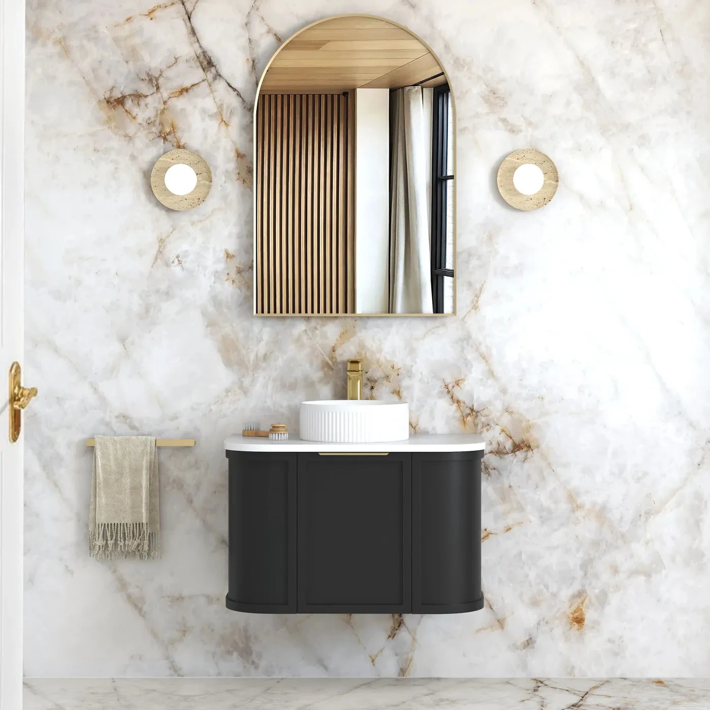 Hampshire 600-1800mm Satin Black Wall Hung Vanity Hampshire 600-1800mm Satin Black Wall Hung Vanity -HERA Bathware Sales