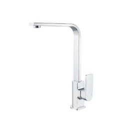 Flores Gooseneck Sink Mixer - Chrome / Matte Black
