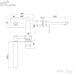 Flores Wall Basin Mixer 6 Flores Wall Basin Mixer -HERA Bathware Sales flores wall basin mixerbrushed goldwall basin mixerbella vista 211827