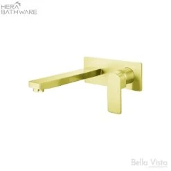 Flores Wall Basin Mixer 5 Flores Wall Basin Mixer -HERA Bathware Sales flores wall basin mixerbrushed goldwall basin mixerbella vista 599551
