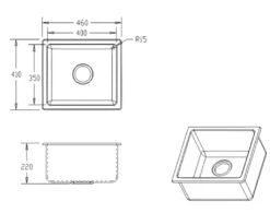 Fomos Granite Kitchen Sinks Single Bowl | Bella Vista -HERA Bathware Sales fomos granite kitchen sinks single bowl bella vistawhite granite410x460mmkitchen sinkbella vista 155675