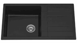 Fomos Granite Kitchen Sinks With Drainer | Bella Vista -HERA Bathware Sales fomos granite kitchen sinks with drainer bella vistablack granite1160 x 500mmkitchen sinkbella vista 994825