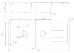 Fomos Granite Kitchen Sinks With Drainer | Bella Vista -HERA Bathware Sales fomos granite kitchen sinks with drainer bella vistawhite granite770 x 440mmkitchen sinkbella vista 388085