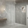 Gem Series (A) Fully Frameless Shower Screen (Door Hinges On Wall) Front Glass