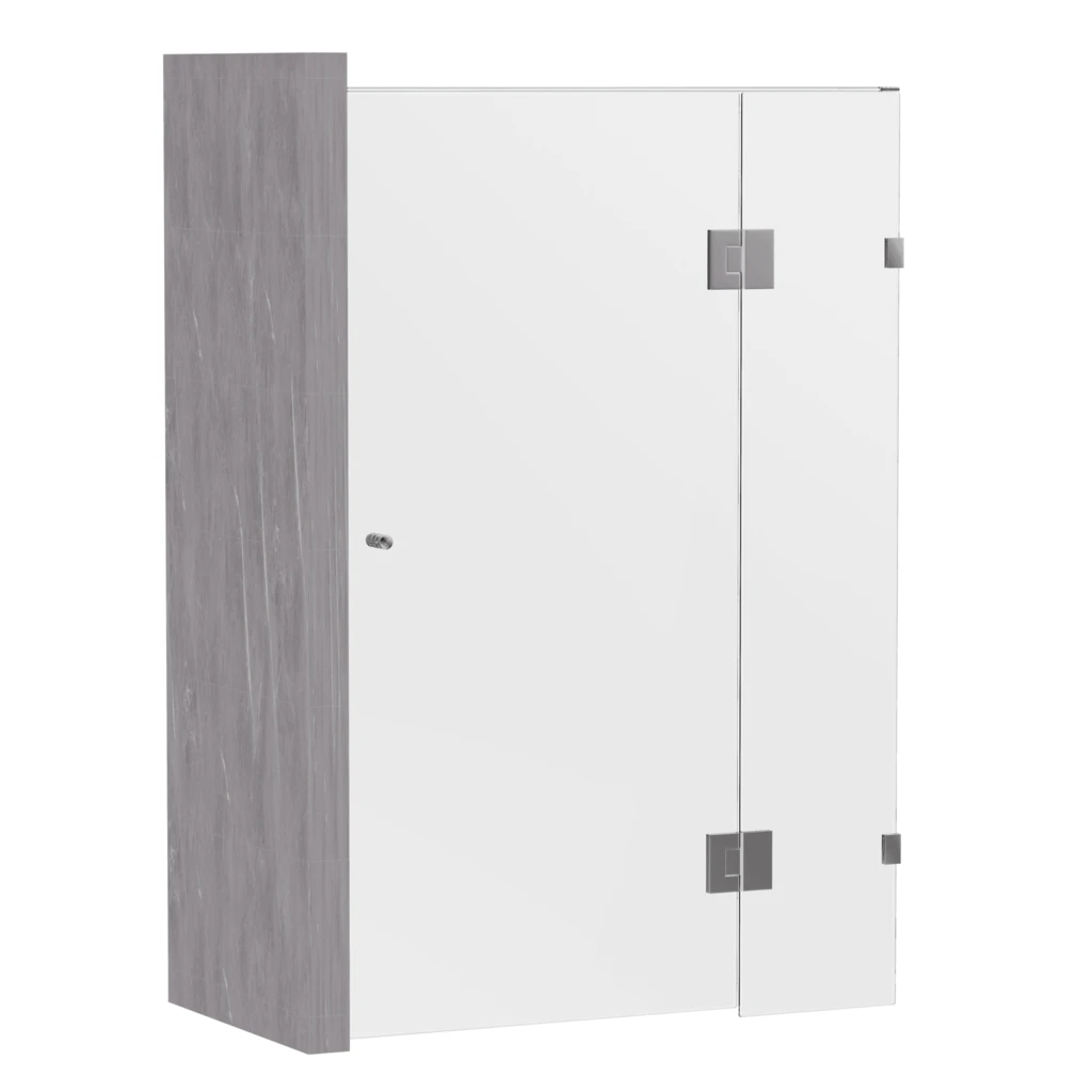 Gem Series (C) Fully Frameless Shower Screen (Door hinged to Fixed Glass) Front Glass Gem Series (C) Fully Frameless Shower Screen (Door Hinged To Fixed Glass) Front Glass -HERA Bathware Sales gem series c fully frameless shower screen door hinged to fixed glass front glasschrome745 1000mmshower screenconvex 274780