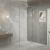 Gem Series (C) Fully Frameless Shower Screen (Door Hinged To Fixed Glass) Front Glass -HERA Bathware Sales gem series c fully frameless shower screen door hinged to fixed glass front glasschrome745 1000mmshower screenconvex 855112