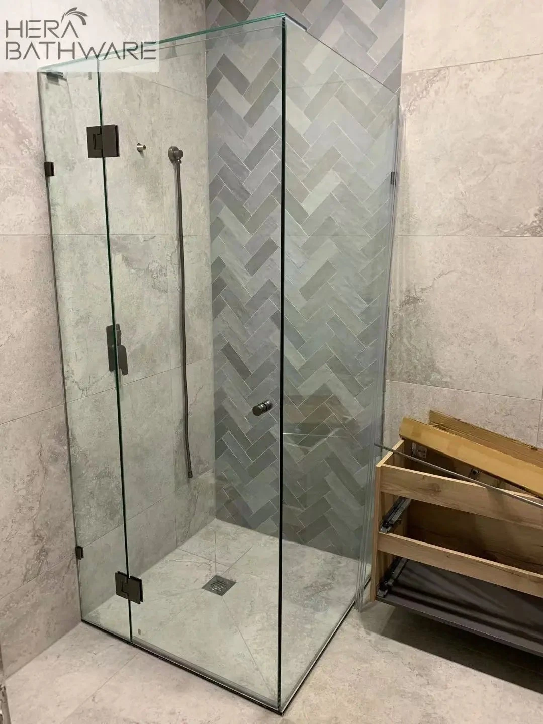Gem Series (C) Fully Frameless Shower Screen Standard Front & Return set Gem Series (C) Fully Frameless Shower Screen Standard Front & Return Set -HERA Bathware Sales gem series c fully frameless shower screen standard front return setchrome900 x 900mmshower screenconvex 305357