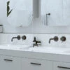 George Inset White Ceramic Basin 600mm -HERA Bathware Sales george inset white ceramic basin 600mmgloss whitetimberline 151368