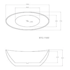 Gubbio Free Standing Bathtub - Matte White 5 Gubbio Free Standing Bathtub - Matte White -HERA Bathware Sales gubbio free standing bathtub matte whitematte white1500mmbathtubbnk 325539