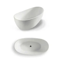 Gubbio Free Standing Bathtub - Matte White 3 Gubbio Free Standing Bathtub - Matte White -HERA Bathware Sales gubbio free standing bathtub matte whitematte white1500mmbathtubbnk 916474