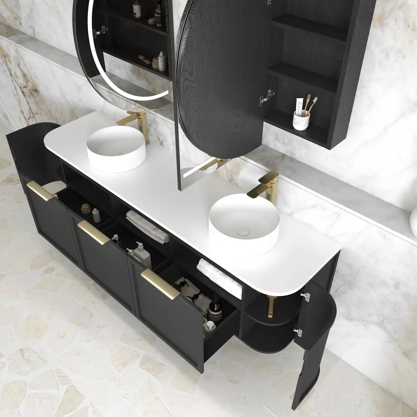 Hampshire 600-1800mm Satin Black Wall Hung Vanity Hampshire 600-1800mm Satin Black Wall Hung Vanity -HERA Bathware Sales hampshire 600 1800mm satin black wall hung vanitypure white flat stone top1800mmvanitiesotti 600709