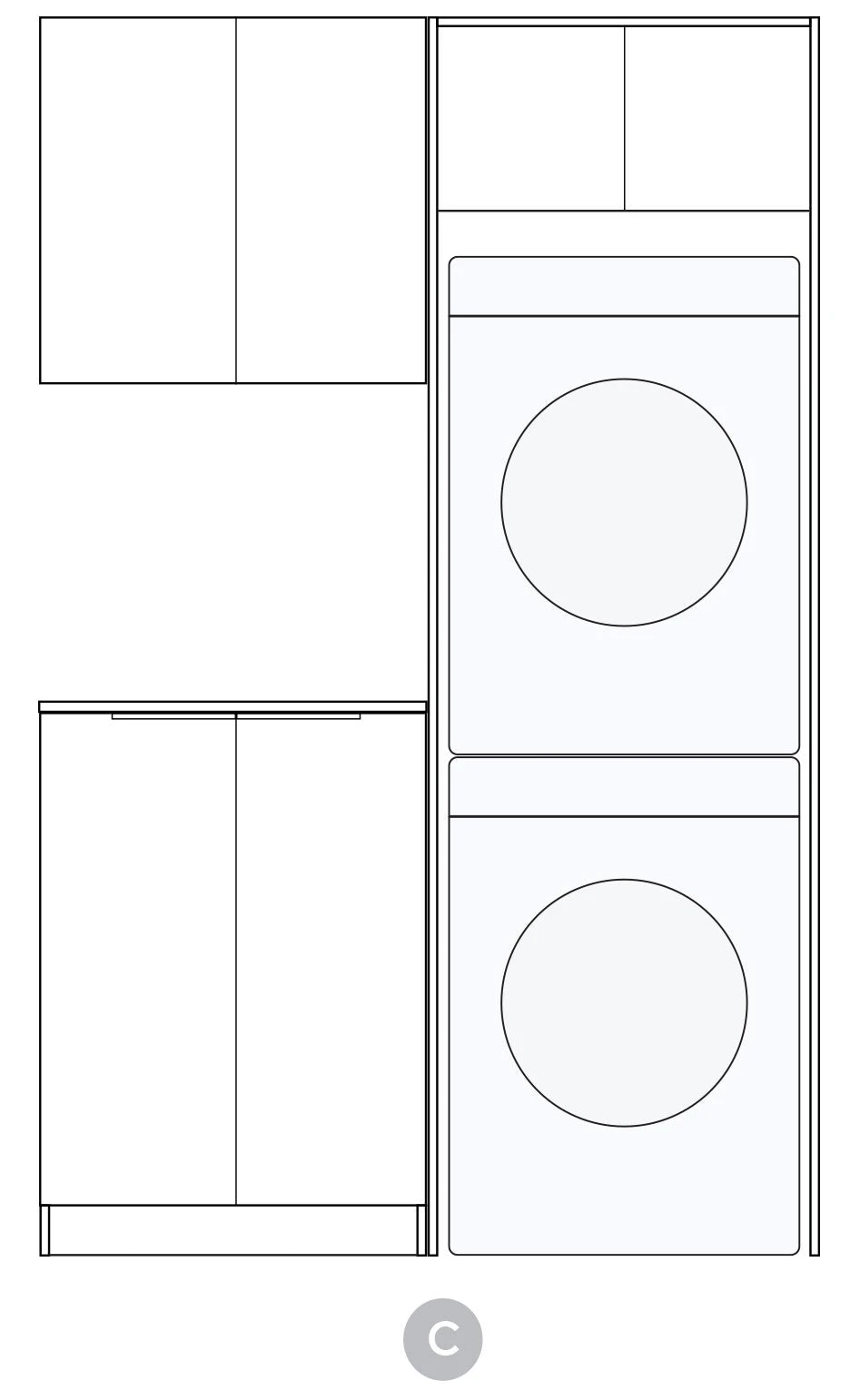 Hampshire Laundry Cabinet Kit | 1305*600*2100mm Hampshire Laundry Cabinet Kit | 1305*600*2100mm -HERA Bathware Sales hampshire laundry cabinet kit 13056002100mmmatte black1305claundry cabinetotti 979072
