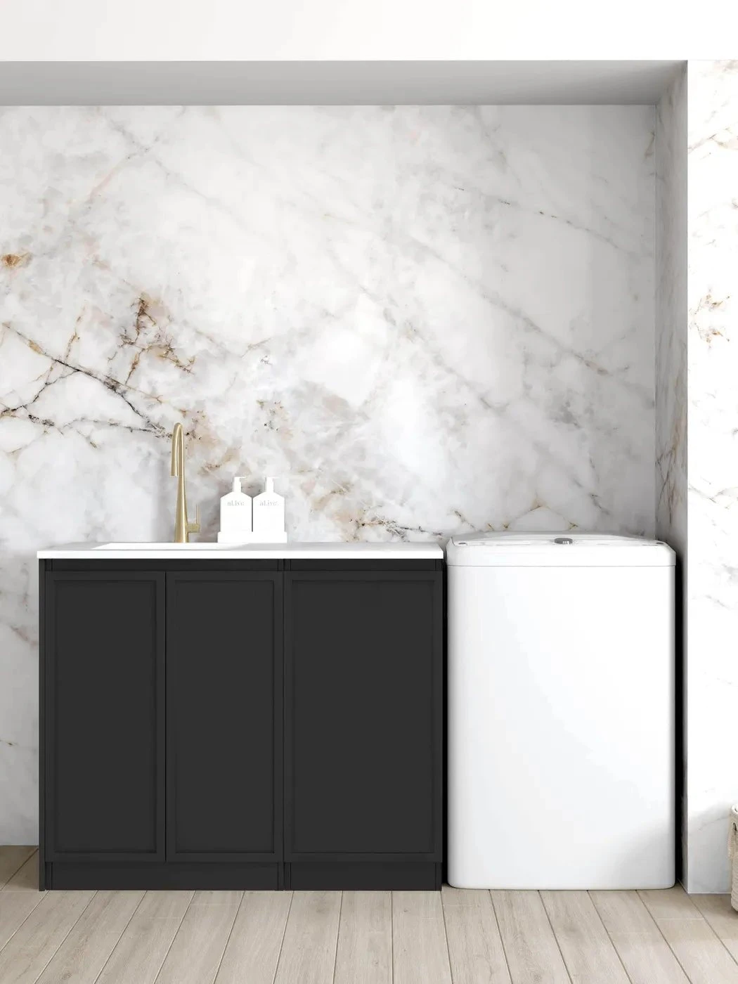 Hampshire Laundry Cabinet with Stone Top and Sink 1060x600x900 Hampshire Laundry Cabinet With Stone Top And Sink 1060x600x900 -HERA Bathware Sales hampshire laundry cabinet with stone top and sink 1060x600x900cilica free pure whitematte blacklaundry cabinetotti 414444