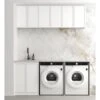 Hampshire Laundry Cabinet With Stone Top And Sink | 1960*600*2100mm -HERA Bathware Sales hampshire laundry cabinet with stone top and sink 19606002100mmmatte white1960alaundry cabinetotti 759782