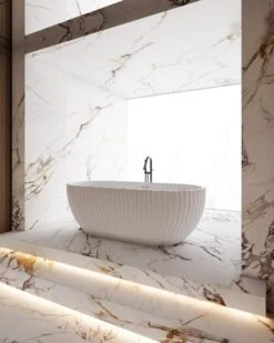 Henley Freestanding Fluted Bathtub 1500/1700mm Matte White
