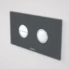 Invisi Series II® Round Dual Flush Plate & Buttons | Caroma -HERA Bathware Sales invisi series ii round dual flush plate buttonsmetal dark greycaroma 965386