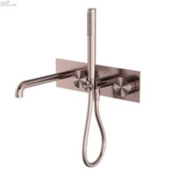 KARA Progressive Shower System With Spout 230/250mm -HERA Bathware Sales kara progressive shower system with spout 230250mm230mmbrushed bronzeshower railsnero tapware 753531