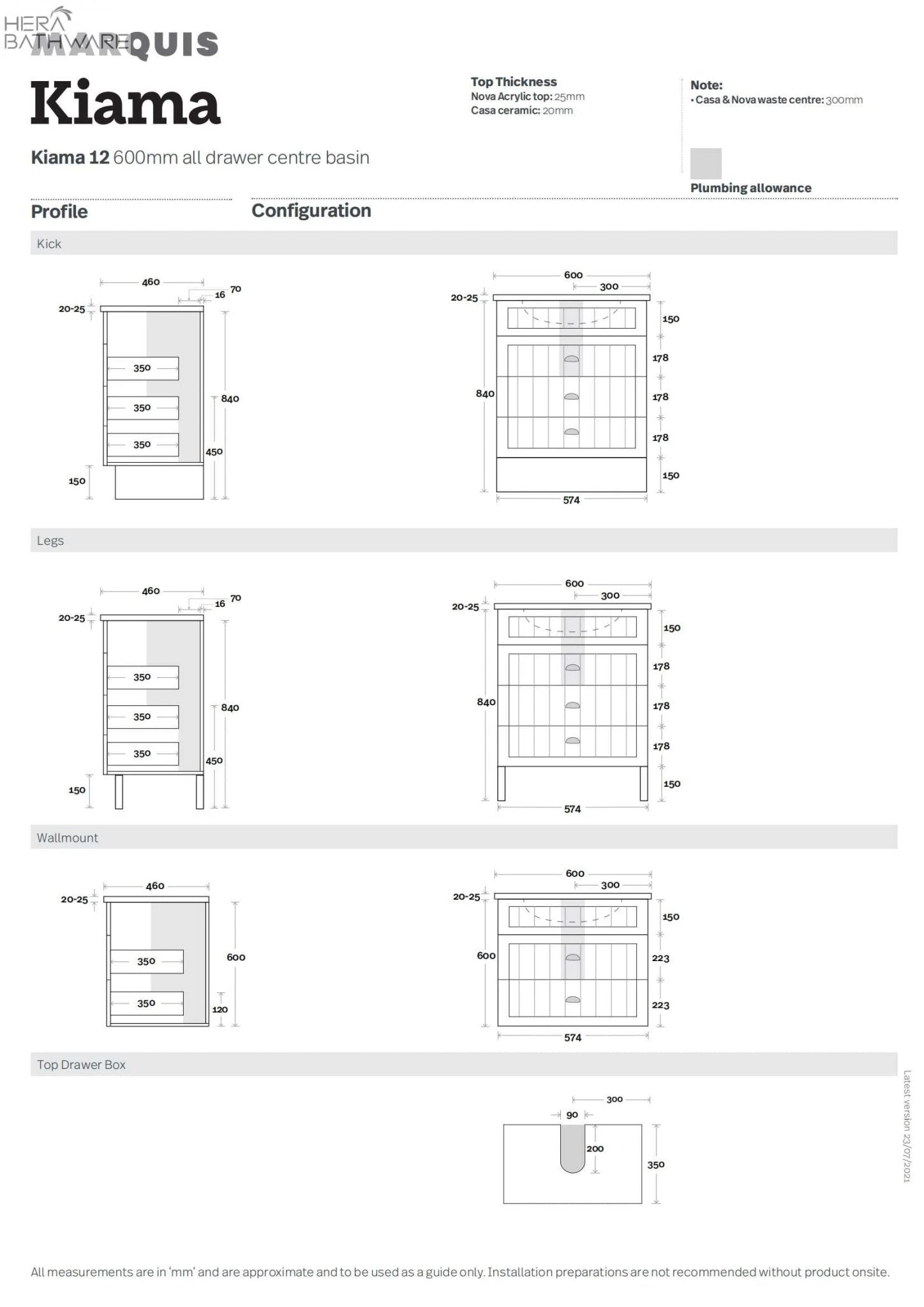 Kiama 600mm Bathroom Vanity | Drawer Version Kiama 600mm Bathroom Vanity | Drawer Version -HERA Bathware Sales kiama 600mm bathroom vanity drawer versionnova acrylic top no tap holevanitiesmarquis 586068