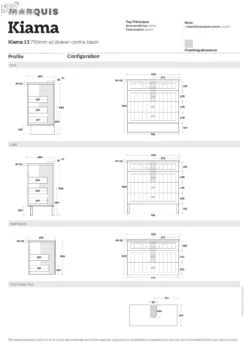 Kiama 750mm Bathroom Vanity | Drawer Version 4 Kiama 750mm Bathroom Vanity | Drawer Version -HERA Bathware Sales kiama 750mm bathroom vanity drawer versionnova acrylic top no tap holevanitiesmarquis 934879