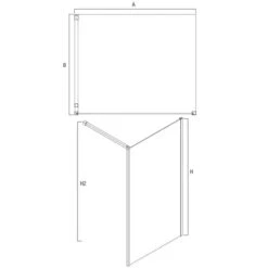 Kubix Shower Walk-in Panel | Oceano -HERA Bathware Sales kubix shower walk in panel oceanochrome900mm 823 843shower screenoceano 714969