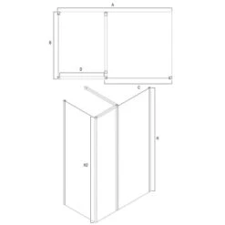 Kubix Shower Walk-in Panel With Kubix Joiner | Oceano -HERA Bathware Sales kubix shower walk in panel with kubix joiner oceanochrome joiner900mm 823 843shower screenoceano 195907