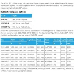 Kubix Shower Walk-in Panel With Kubix Joiner | Oceano -HERA Bathware Sales kubix shower walk in panel with kubix joiner oceanochrome joiner900mm 823 843shower screenoceano 342496