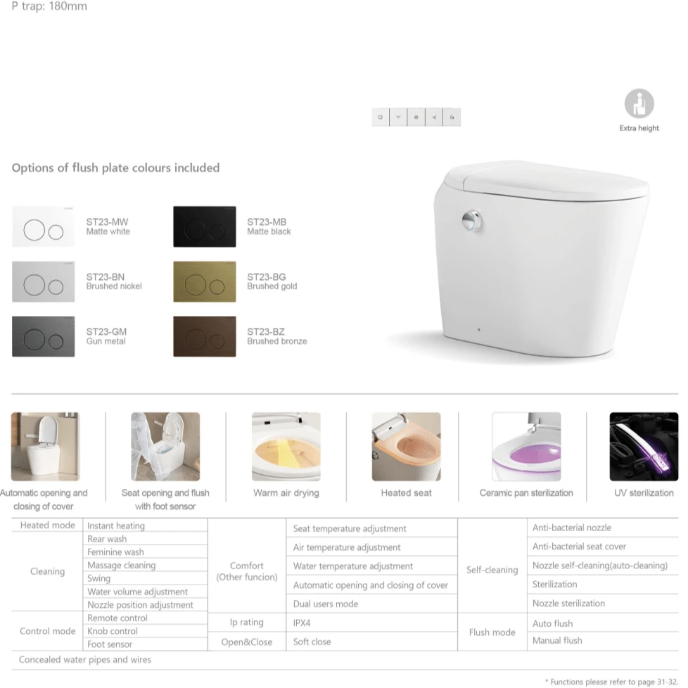Lafeme AutoLux Inwall Cistern Floor Pan Rimless Smart Toilet ST23 Lafeme AutoLux Inwall Cistern Floor Pan Rimless Smart Toilet ST23 -HERA Bathware Sales lafeme autolux inwall cistern floor pan rimless smart toilet st23matte blacktoiletlafeme 380420