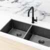 Lavello Kitchen Sink - Double Bowl 860 X 440mm -HERA Bathware Sales lavello kitchen sink double bowl 860 x 440mmbrushed nickelkitchen sinkmeir 178740