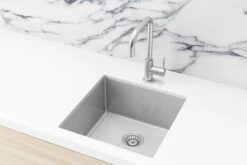 Lavello Kitchen Sink - Single Bowl 450 X 450mm -HERA Bathware Sales lavello kitchen sink single bowl 450 x 450mmbrushed nickelkitchen sinkmeir 161794