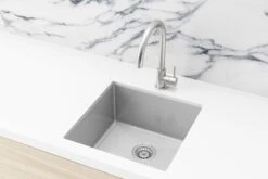 Lavello Kitchen Sink - Single Bowl 450 X 450mm -HERA Bathware Sales lavello kitchen sink single bowl 450 x 450mmbrushed nickelkitchen sinkmeir 685143