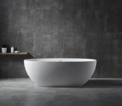 Leah Soild Surface Bathtub 1650mm | Matte White