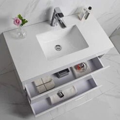 Leona Gloss White Free Standing Vanity - 750mm -HERA Bathware Sales leona gloss white free standing vanity 750mmvanitiesaulic 120244