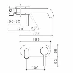 LIANO II 175MM Wall Basin / Bath Mixer (ROUND COVER PLATE) -HERA Bathware Sales liano ii 175mm wall basin bath mixer round cover plategun metalwall basin setcaroma 290356