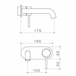 LIANO II 175mm Wall Basin / Bath TRIM KIT ONLY (ROUND COVER PLATE) -HERA Bathware Sales liano ii 175mm wall basin bath trim kit only round cover platebrushed nickelwall basin mixercaroma 126661