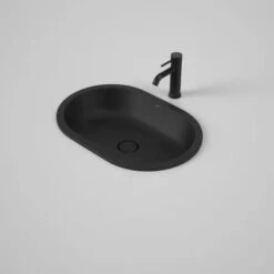 LIANO II 580mm PILL Under/Over Counter Basin | CAROMA -HERA Bathware Sales liano ii 580mm pill underover counter basin caromamatte blackbasincaroma 383958