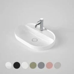 LIANO II 600mm PILL Semi-Insert Basin With Tap Landing (ONE TAP HOLE) | CAROMA 4 LIANO II 600mm PILL Semi-Insert Basin With Tap Landing (ONE TAP HOLE) | CAROMA -HERA Bathware Sales liano ii 600mm pill semi insert basin with tap landing one tap hole caromagloss whitebasincaroma 357603
