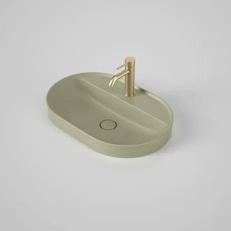 LIANO II 600mm PILL Semi-Insert Basin With Tap Landing (ONE TAP HOLE) | CAROMA LIANO II 600mm PILL Semi-Insert Basin With Tap Landing (ONE TAP HOLE) | CAROMA -HERA Bathware Sales liano ii 600mm pill semi insert basin with tap landing one tap hole caromamatte greenbasincaroma 116164