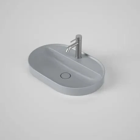 LIANO II 600mm PILL Semi-Insert Basin With Tap Landing (ONE TAP HOLE) | CAROMA LIANO II 600mm PILL Semi-Insert Basin With Tap Landing (ONE TAP HOLE) | CAROMA -HERA Bathware Sales liano ii 600mm pill semi insert basin with tap landing one tap hole caromamatte greybasincaroma 674741