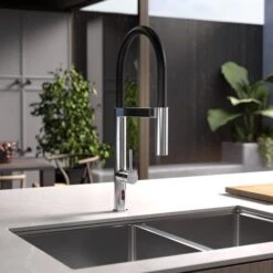 LIANO II Pull Down Sensor Sink Mixer With Duar Spray | CAROMA -HERA Bathware Sales liano ii pull down sensor sink mixer with duar spray caromachromekitchen mixercaroma 847202