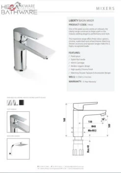 Liberty Basin Mixer - Matte Black -HERA Bathware Sales liberty basin mixer matte blackmatte blackbasin mixerlinkware 228077