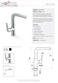 Liberty Sink Mixer - Matte Black -HERA Bathware Sales liberty sink mixer matte blackmatte blackbasin mixerlinkware 138994